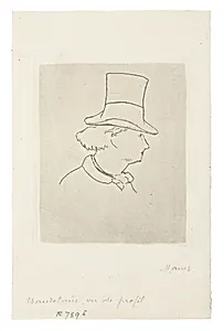 Charles Baudelaire, In Profile II by Édouard Manet