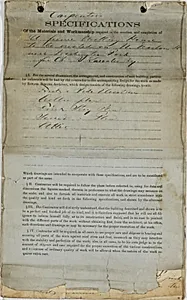 Charles R. Larrabee House, Chicago, Illinois, Carpenter's Specifications