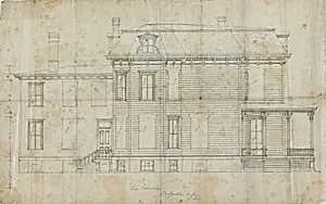 Charles R. Larrabee House, Chicago, Illinois, Side Elevation by Edward Burling