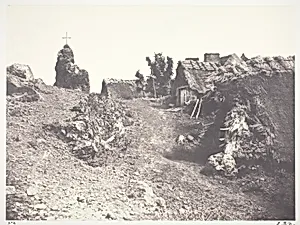 Chaumieres en Auvergne, avec un calvaire