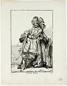 Chef des Indiens, plate eight from Caravanne du Sultan à la Mecque