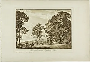 Chirk Castle and c. from Wynnstay Park, plate three from Twelve Views in North Wales by Paul Sandby