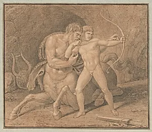 Chiron Teaching Achilles to Shoot with the Bow