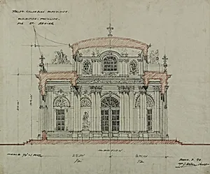 Chocolate-Menier Pavilion, World's Colombian Exposition, Chicago, Illinois, Section Sketch