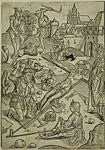 Christ Nailed to the Cross, page 85 from the Treasury (Schatzbehalter)