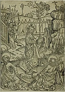 Christ on Mount of Olives, page 52 from the Treasury (Schatzbehalter)