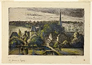 Church and Farm at Éragny by Camille Pissarro