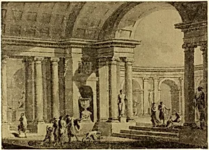 Classical Portico with Figures in Ancient Dress