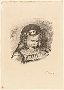 Claude Renoir, Head Lowered by Pierre-Auguste Renoir