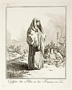 Coeffure des Filles et des Femmes en Ete (Headdress for Girls and Women in the Summer, plate three from Divers Habillements des Peuples du Nord)