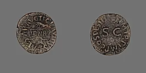 Coin Depicting Hand with Scales by Ancient Roman