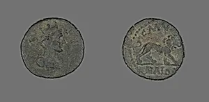 Coin Depicting the Goddess Tyche by Ancient Roman