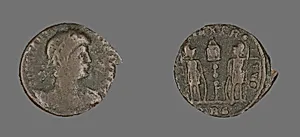Coin Portraying Emperor Constantine II by Ancient Roman