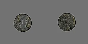 Coin Portraying Emperor Constantius I by Ancient Roman