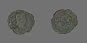 Coin Portraying Emperor Constantius II by Ancient Roman