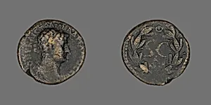 Coin Portraying Emperor Hadrian by Ancient Roman