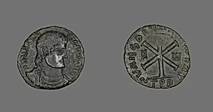 Coin Portraying Emperor Magnentius by Ancient Roman