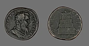 Coin Portraying Emperor Pertinax by Ancient Roman