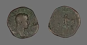 Coin Portraying Emperor Severus Alexander by Ancient Roman