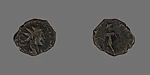 Coin Portraying Emperor Tetricus II by Ancient Roman