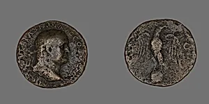 Coin Portraying Emperor Vespasian by Ancient Roman