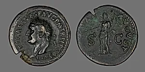Coin Portraying Emperor Vespasian by Ancient Roman