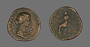 Coin Portraying Empress Lucilla by Ancient Roman