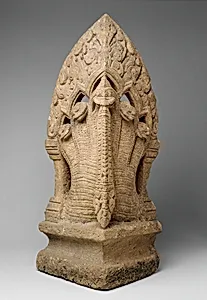 Corner-piece with Multi-Headed Serpent (<em>Naga</em>)