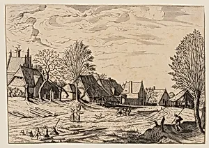 Couple Resting on Trunk in the Foreground, from Master of the Small Landscape Series
