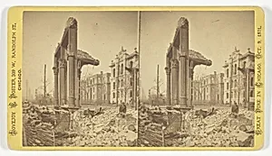 Court House, seen through ruins of Fifth National Bank, No. 13 from the series "Among the Ruins in Chicago"