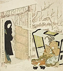 Courtesan Stepping out of a Palanquin by Keisai Eisen