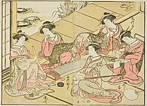 Courtesans of the Tamaya, from the book "Mirror of Beautiful Women of the Pleasure Quarters (Seiro bijin awase sugata kagami)," vol. 1 by Katsukawa Shunsho
