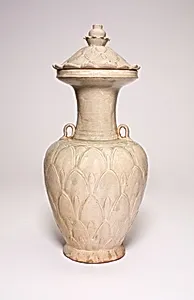 Covered Vase with Lotus Petals Decoration by Unknown