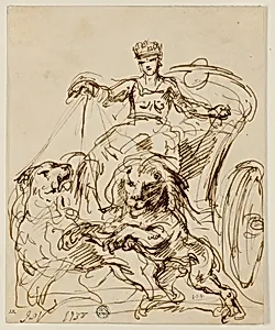 Cybele on Chariot Drawn by Lions