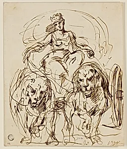 Cybele on Chariot Drawn by Lions