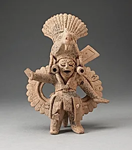 Dancing Figure Wearing Animal Headdress and Ornate Costume