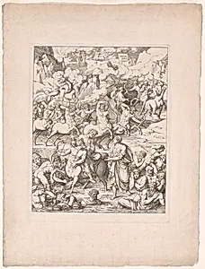 Dante Crosses the Stream of Blood of the Tyrants and Murderers on the Back of Nessus the Centaur