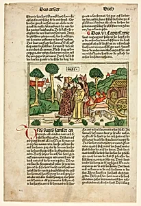 David and the Chosen Men of Israel Accompanying the Ark from The Bible (also called the Ninth German Bible), Plate 19 from Woodcuts from Books of the 15th Century by Unknown artist
