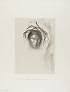 Day Appears at Last,...and in the Very Disk of the Sun Shines the Face of Jesus Christ, plate 24 of 24 by Odilon Redon