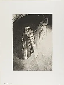 Death: It is I Who Make You Serious; Let Us Embrace Each Other, plate 20 of 24 by Odilon Redon