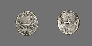 Denarius (Coin) Depicting a Galley by Ancient Roman