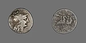 Denarius (Coin) Depicting the Goddess Roma by Ancient Roman