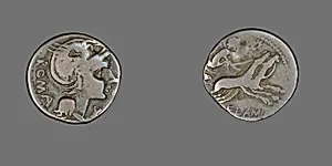 Denarius (Coin) Depicting the Goddess Roma by Ancient Roman