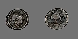 Denarius (Coin) Depicting the Goddess Roma by Ancient Roman