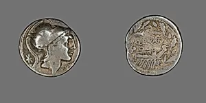 Denarius (Coin) Depicting the Goddess Roma by Ancient Roman