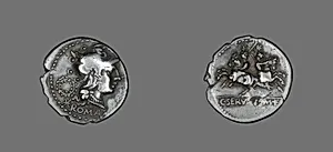 Denarius (Coin) Depicting the Goddess Roma by Ancient Roman