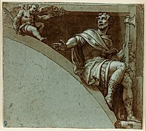 Design for a Spandrel: A Roman Martyr and Two Putti–Saint Jude the Apostle
