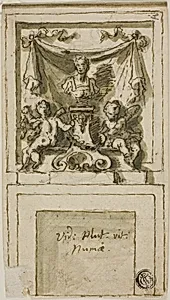Design for the Overmantel of a Chimneypiece with Bust of Pompilius Numa