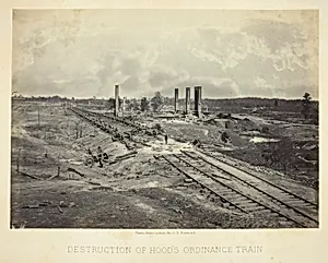 Destruction of Hood's Ordinance Train by George N. Barnard