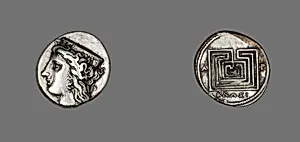 Drachm (Coin) Depicting the Goddess Hera by Ancient Greek
